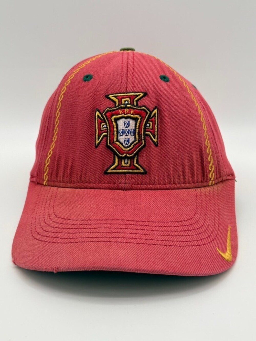 Vintage Nike Team Swoosh Flex Portugal Authentic Team Headwear Faded Red Cap